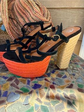 New JCambells collabs Suede ropes SEXY Strappy Platforms Espadrille 7